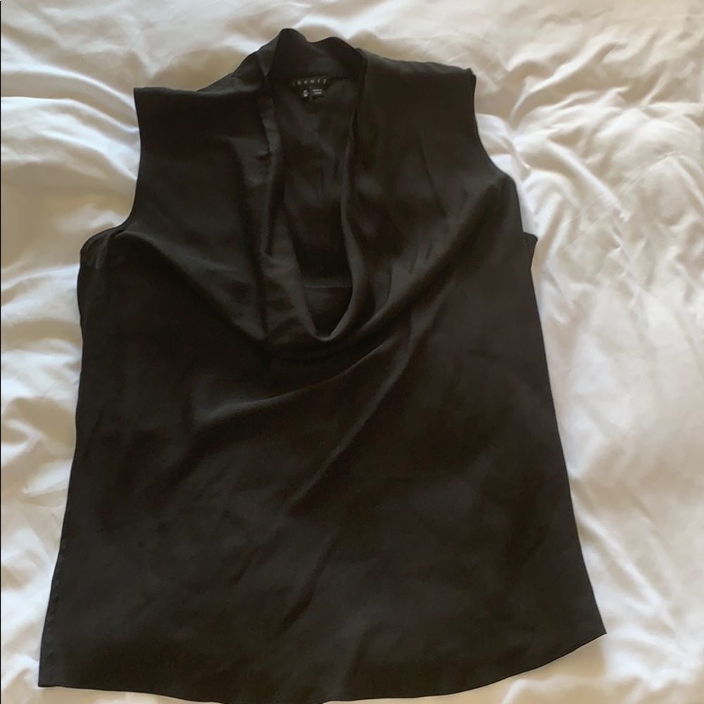 Theory Black Draped Open Front Size M - image 1